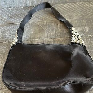 Vintage La Regale Elegant Black Satin Shoulder Bag